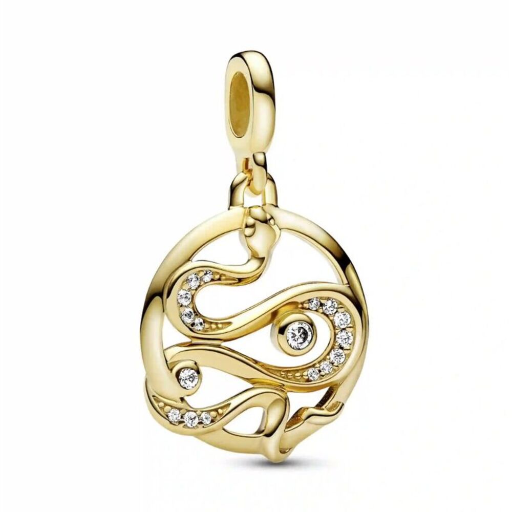 Pandora ME Pavé Snake Medallion Bracelet 14k Gold-Plated Women's Jewelry